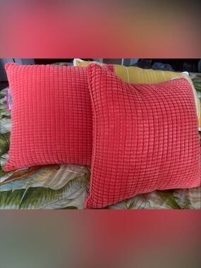 Coral Textured Square Throw Pillow - set of 2. does not include inserts